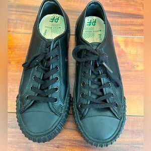 PF Flyers Black Leather Low-top Sneakers, women’s shoes 6.5